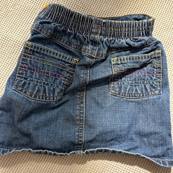 Vintage retro rainbow waist band denim jean mini skirt old navy 3t - Picture 7 of 12